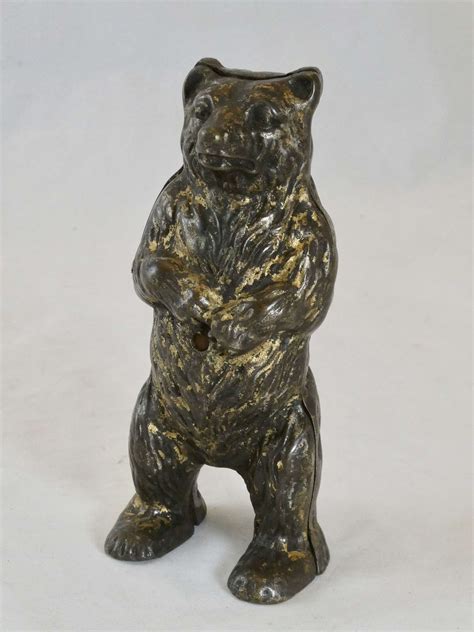 antique metal bear money box|antique money boxes.